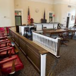 hall of justice courtroom with jury seating